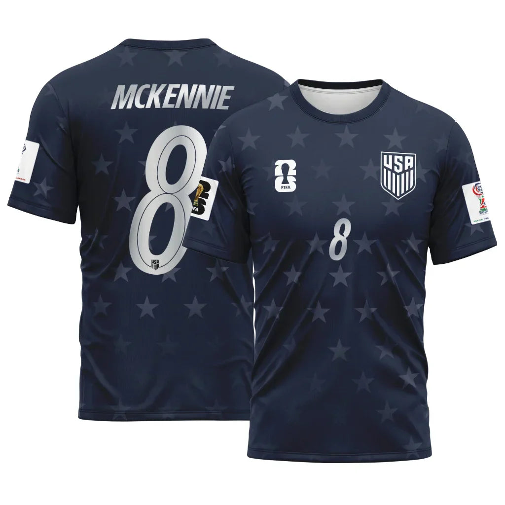 Weston McKennie 8 AOP T-Shirt 2026 World Cup USA Away