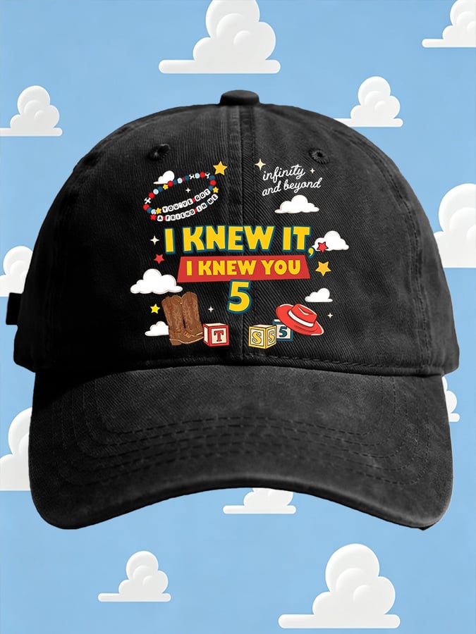 Retro I Knew It Print Baseball Cap