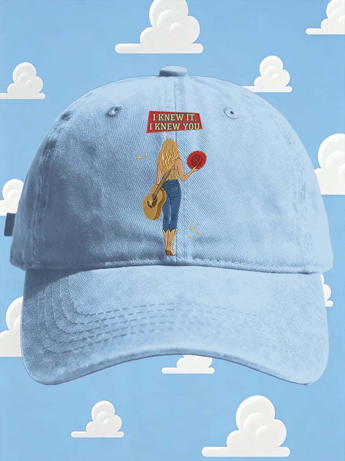 Retro I Knew It Print Baseball Cap