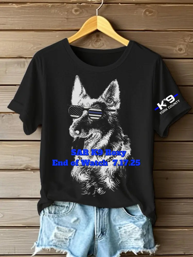 Women's Blue Line Patriotic Texas SAR K9 "Roxy" T-Shirt