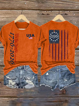 Women's  USA 250TH Print Crew Neck T-Shirt
