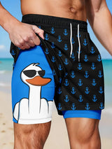 Unisex 2-in-1 Quick-Dry Beach Shorts