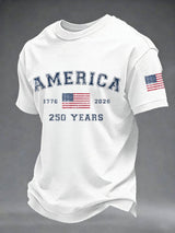 Men's American flag flowers Print T-shirt