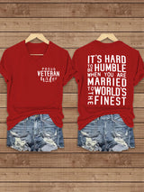 Women's Proud Veteran Wife Short Sleeve T-Shirt