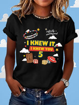 Retro I Knew It Print T-Shirt