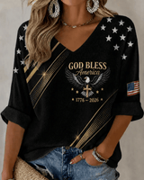 Women's USA1776-2026 Freedom Print Casual Top