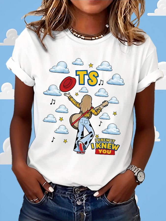 Retro I Knew It Print T-Shirt