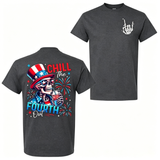 American Independence Day T-shirt Chill The Fourth Out Skeleton Shirt
