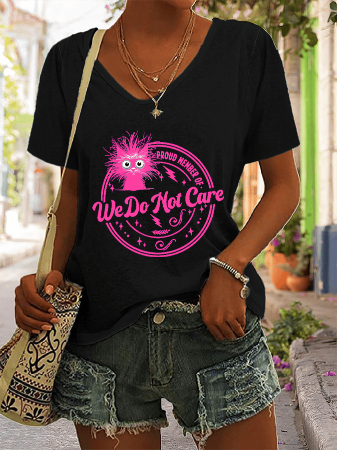 Women's Retro Funny Proud Member Of  Club We Do Not Care Menopause Perimenopause Print T-Shirt