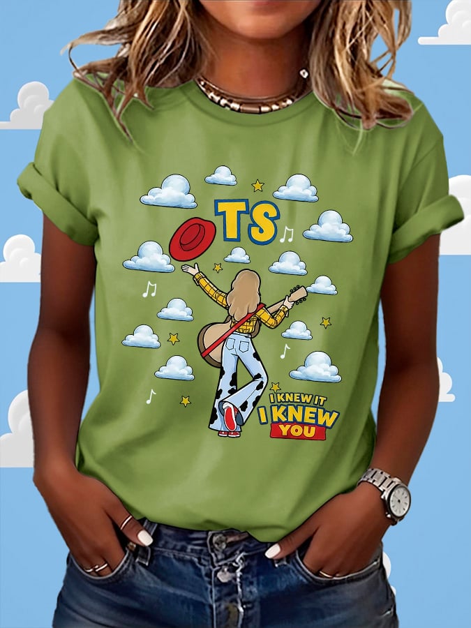 Retro I Knew It Print T-Shirt