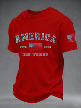 Men's American flag flowers Print T-shirt