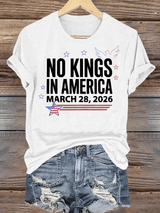 🔥Buy 3 Get 15% Off Women's  NO KINGS IN AMERICA  Print  T-Shirt
