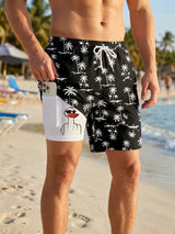 Unisex Prank Duck Print 2-in-1 Beach Shorts